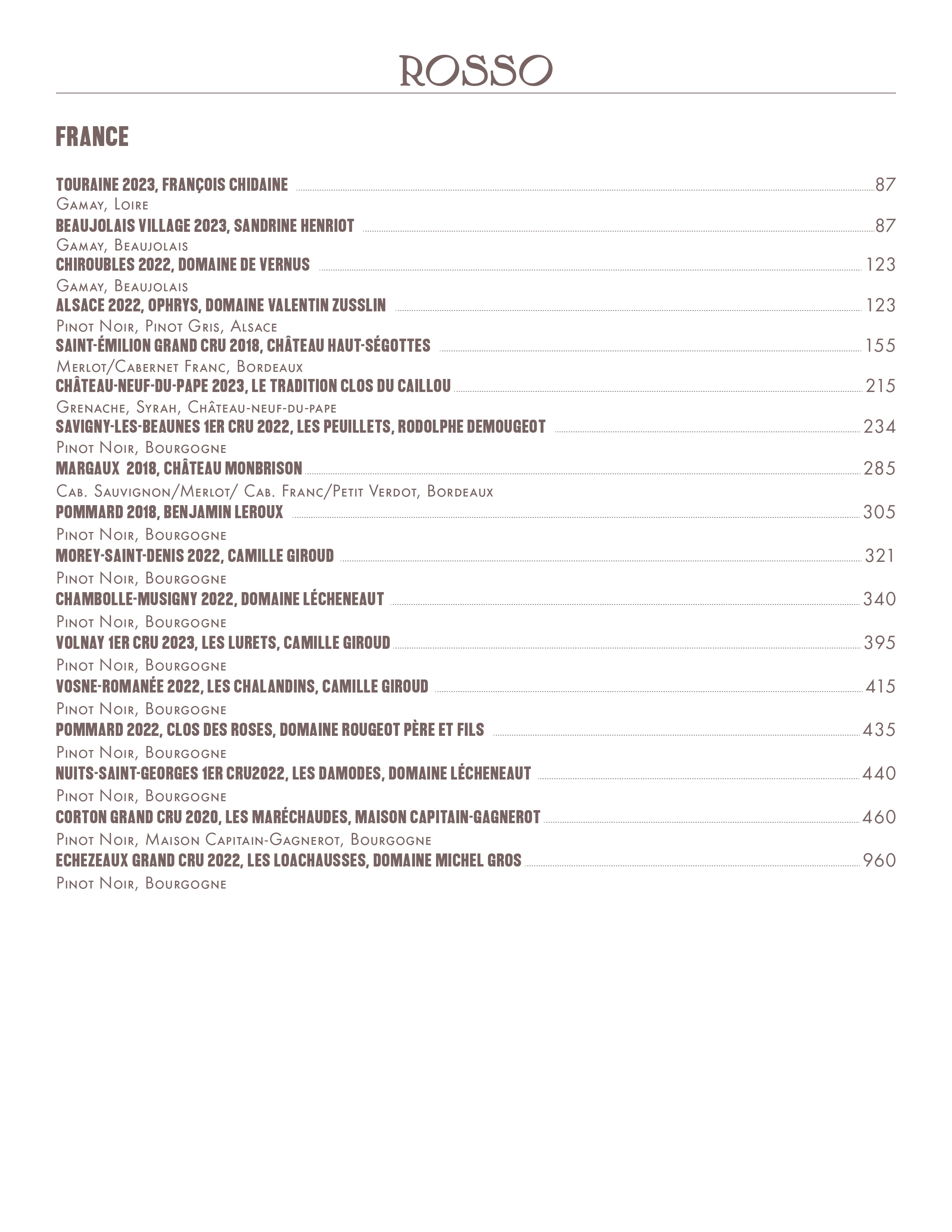 Carte des Vins - Page 8